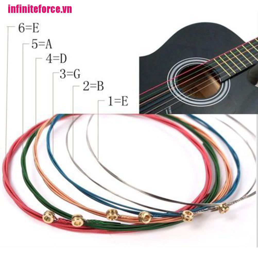 Bộ 6 Dây Đàn Guitar Acoustic Nhiều Màu Sắc