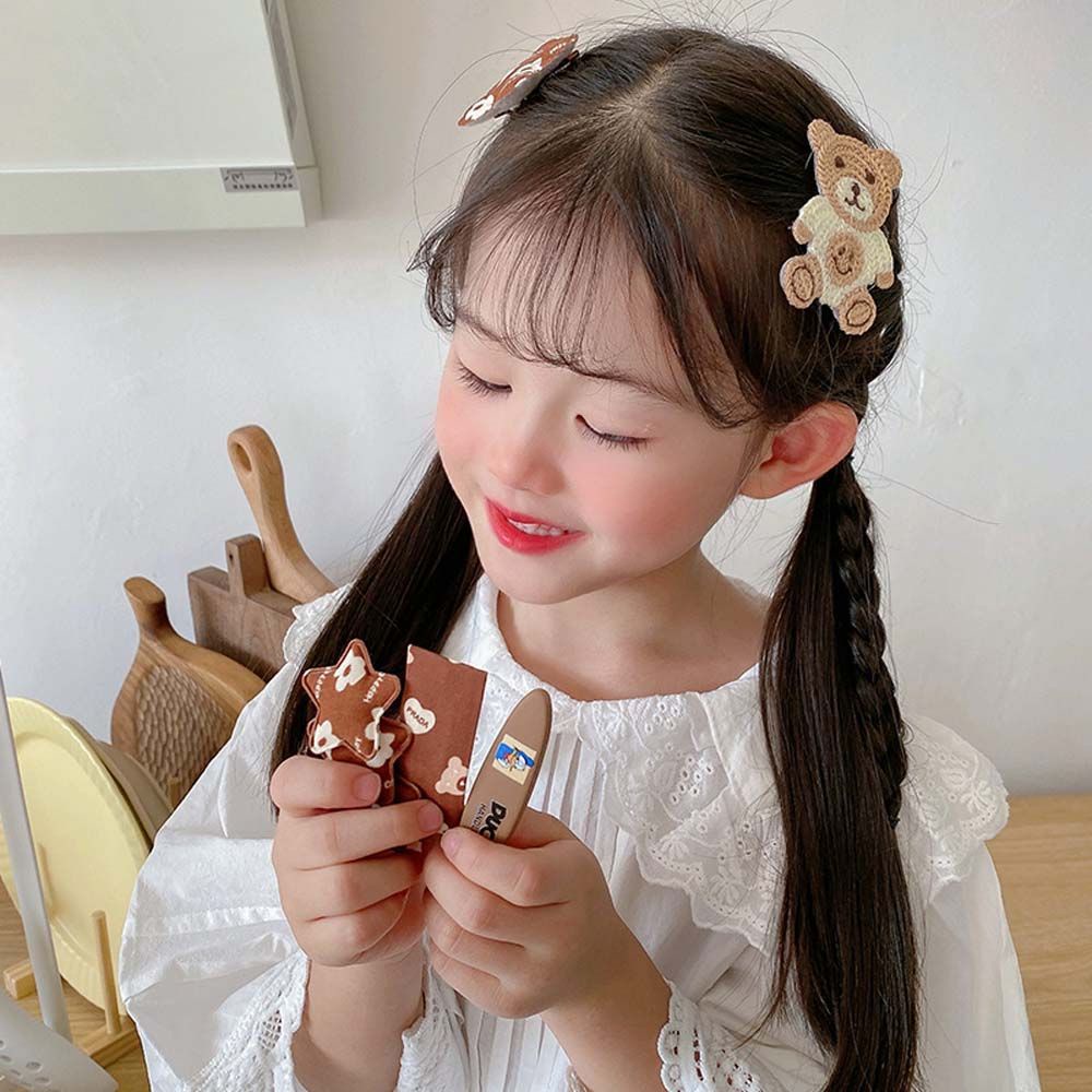 Bộ kẹp tóc hình nơ/ gấu/ hoa dễ thương phong cách Hàn Quốc cho bé gái