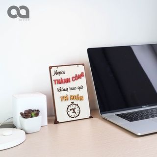 Tranh gỗ động lực để bàn - Người thành công không bao giờ trì hoãn