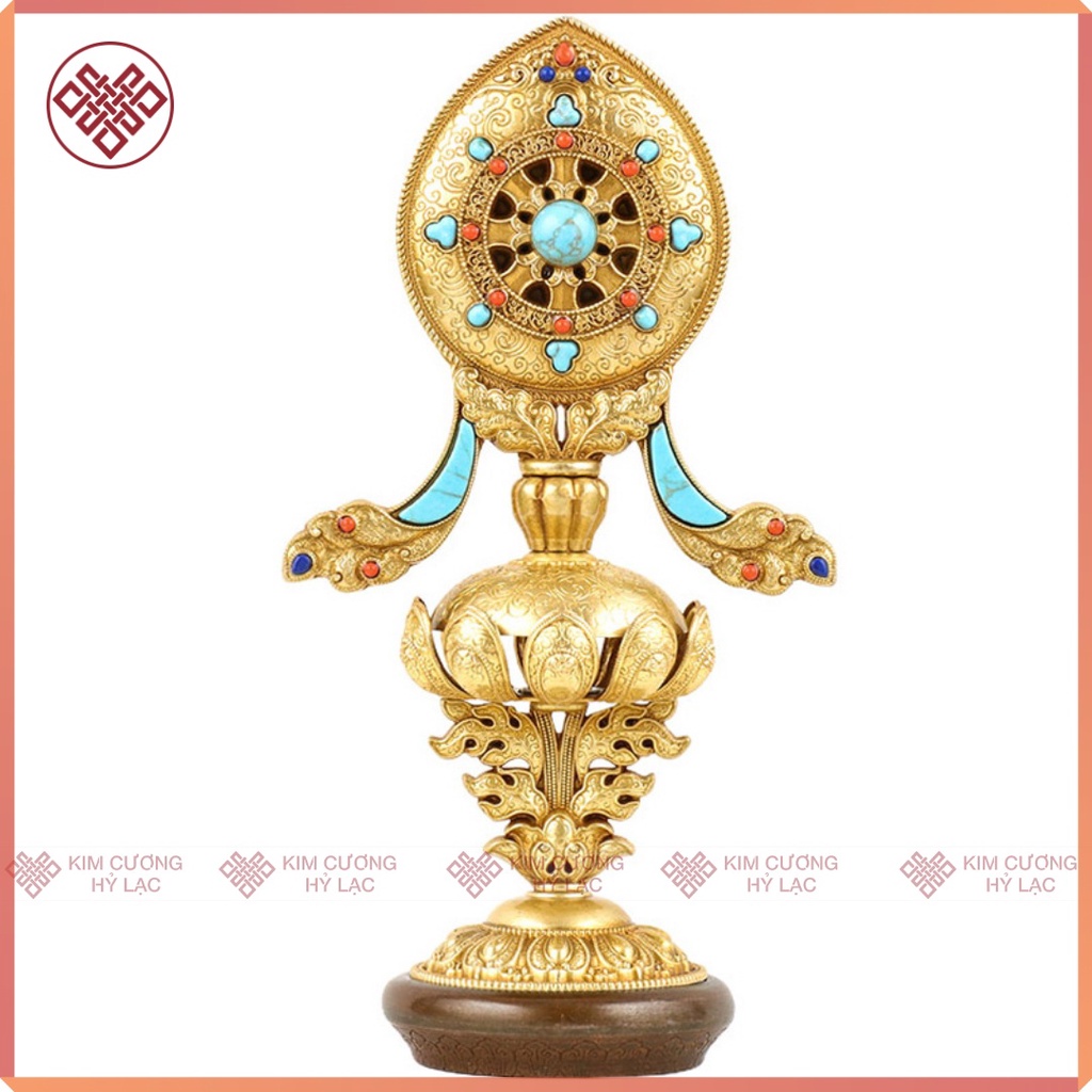 Bát Cát Tường  Mật Tông [Kim Cương Hỷ Lạc] Đồng Mạ V.À.N.G Cao 16 Cm