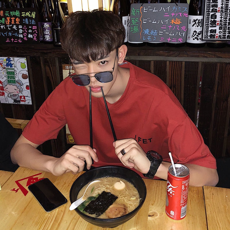 Áo Thun 100% Cotton Tay Lỡ Dáng Rộng Phong Cách Thời Trang Hàn Quốc Cho Nam Giới