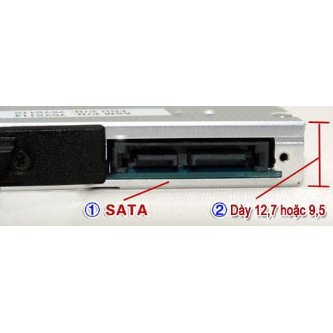 Khay gắn thêm ổ cứng  dày 12.7mm vào vị trí DVD