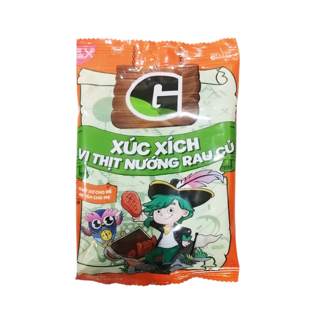 Xúc xích heo tiệt trùng G vị thịt nướng rau củ và rau củ phô mai gói 150g/5 cây