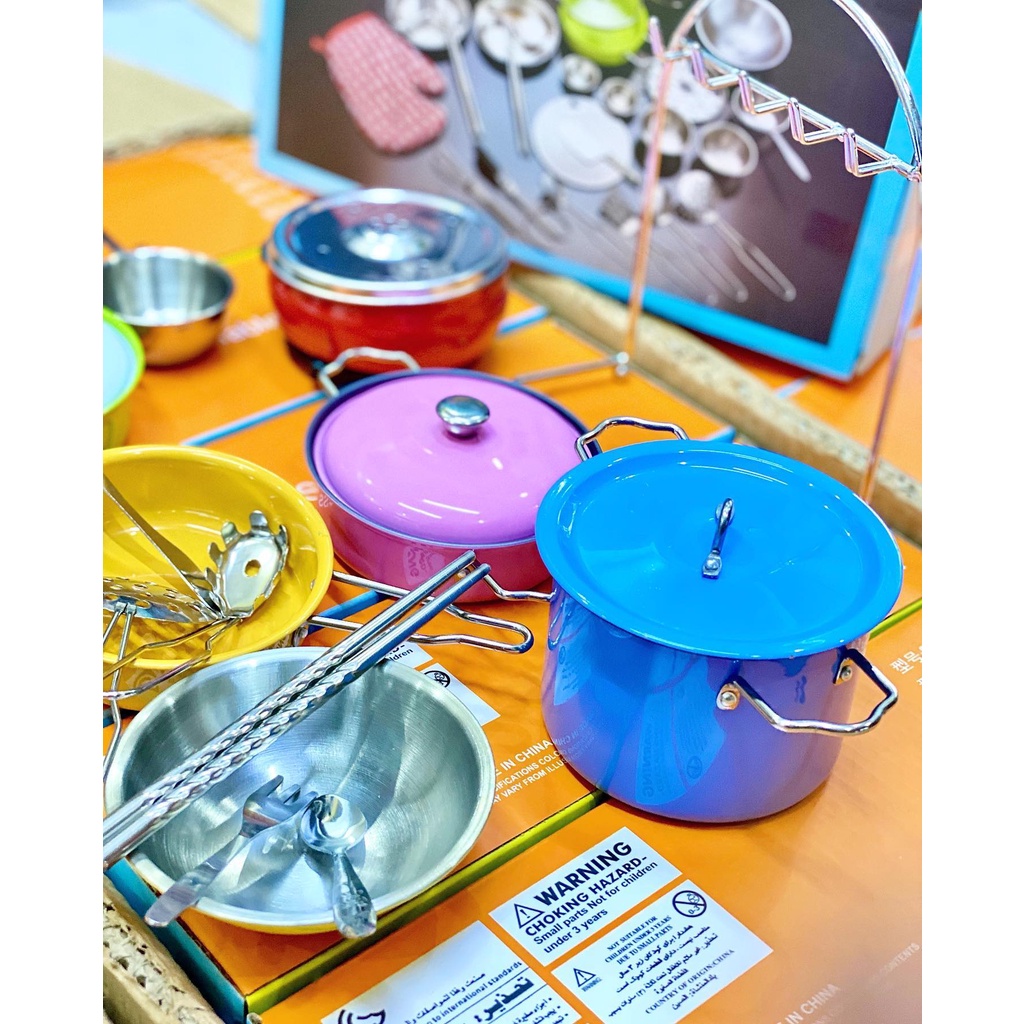 ĐỒ CHƠI NẤU ĂN 23 CHI TIẾT INOX CHO BÉ