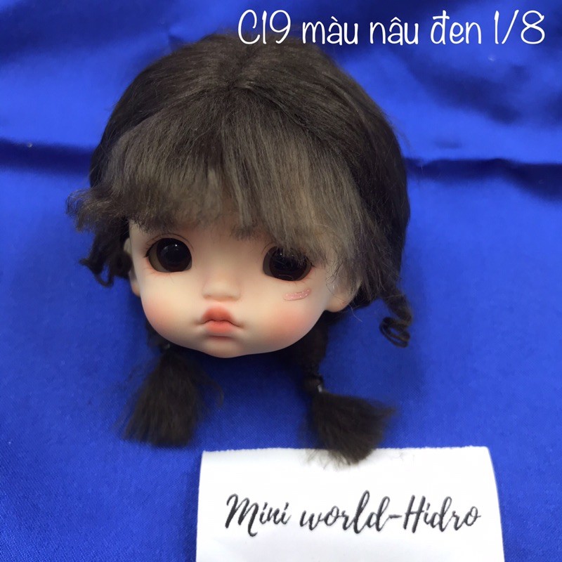 Wig len Tóc giả dành cho búp bê BJD Size 1/8, Baboliy, Amy handmade.