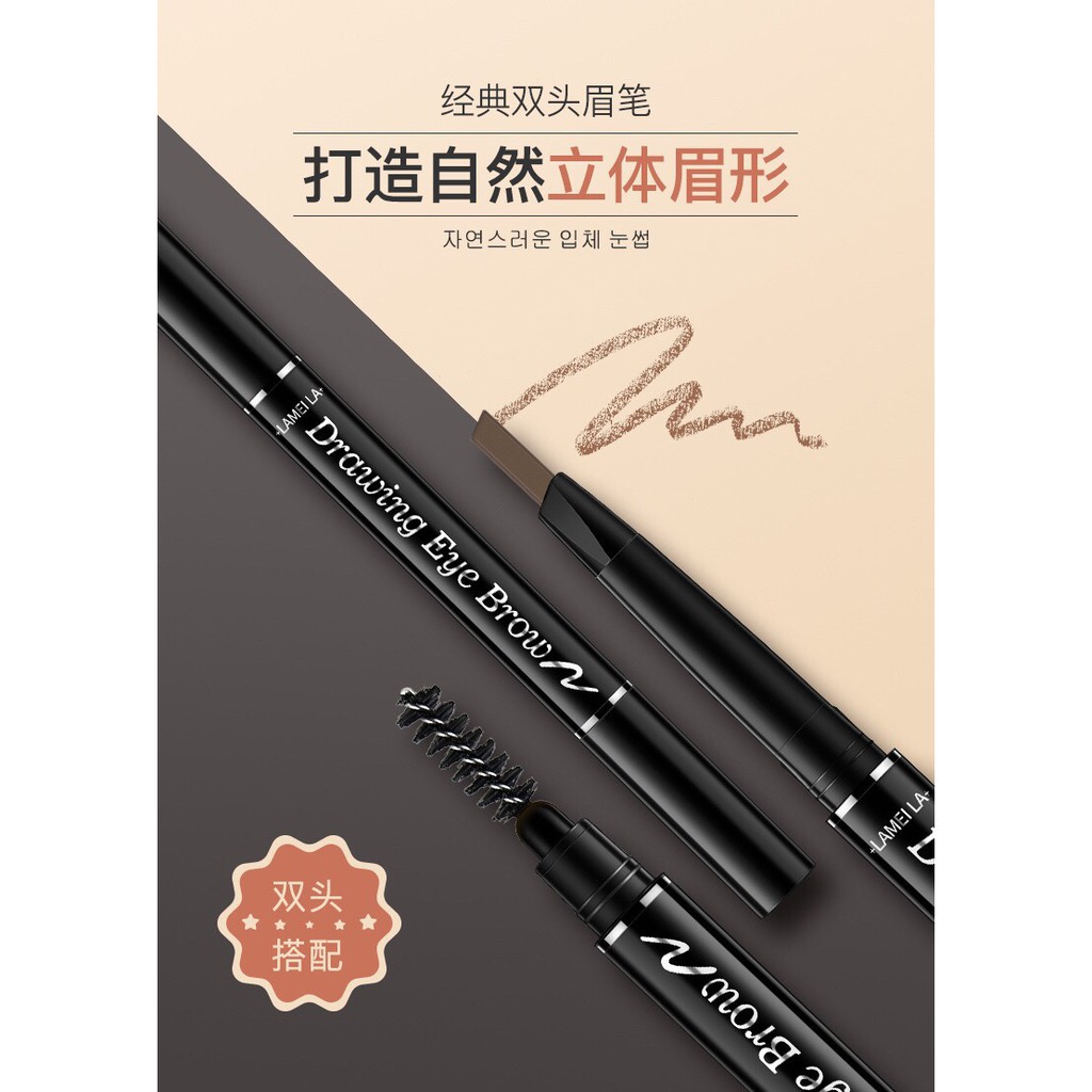 Chì kẻ mày 2 đầu Lameila Double Effect Eyebrow pencil 7 màu