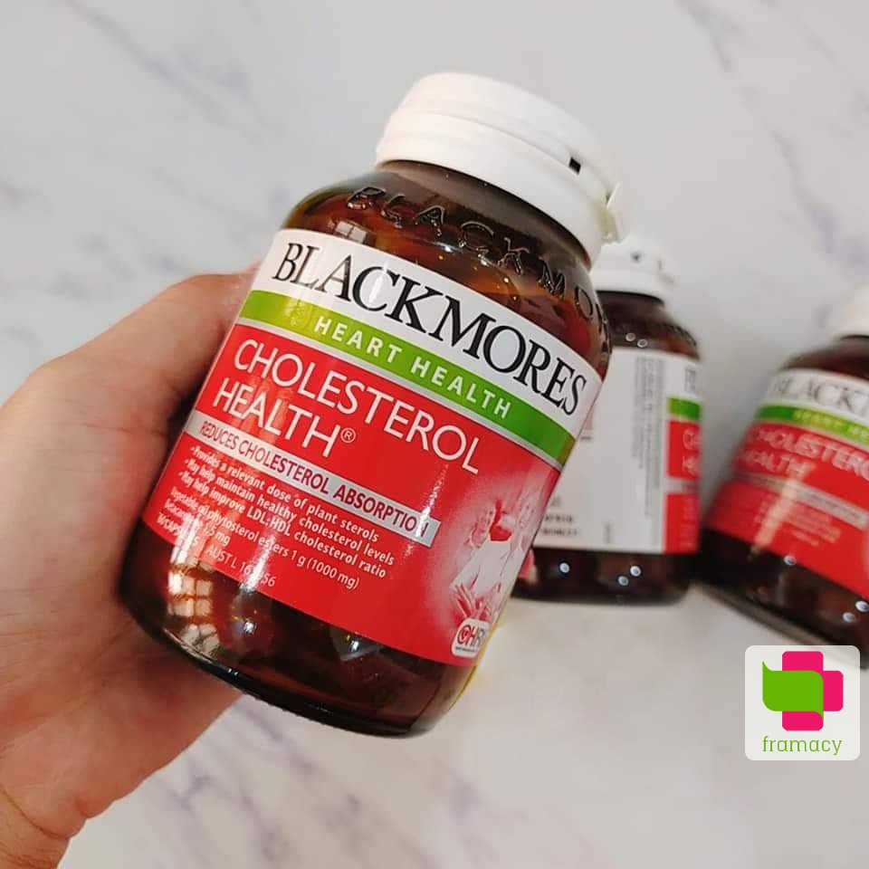 Viên uống Blackmores Cholesterol Health, Úc (60v) giảm mỡ máu, cân bằng cholesterol cho người trên 12 tuổi