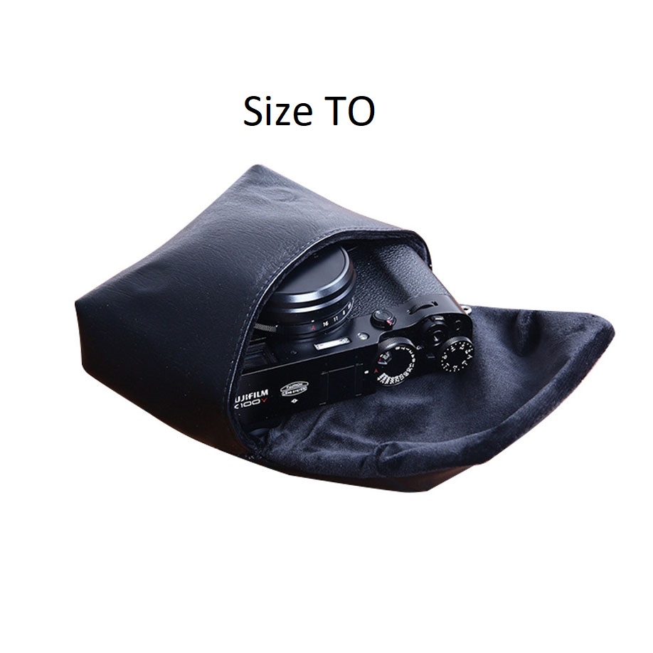 Túi đựng máy ảnh loại nhỏ chất liệu da PU dành cho máy kĩ thuật số Sony Canon Nikon Leica Ricoh Casio