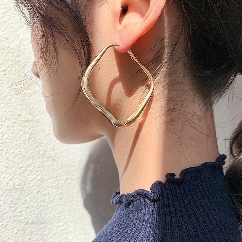 Bông Tai Hình Tròn Lớn Phong Cách Hàn Quốc Thời Trang Cho Nữ