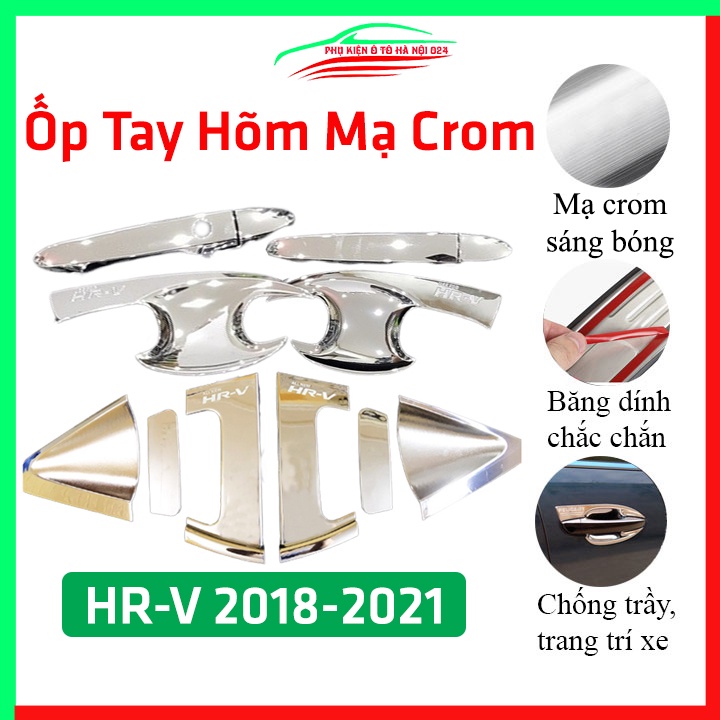 Ốp tay hõm mạ crom HRV 2018-2021 sáng bóng chống trầy bảo vệ cửa xe ô tô