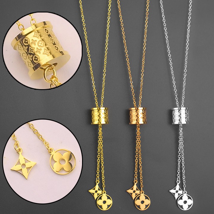 Dây chuyền nữ titan cao cấp rớt L V siêu đẹp, bền màu, chuẩn thời trang