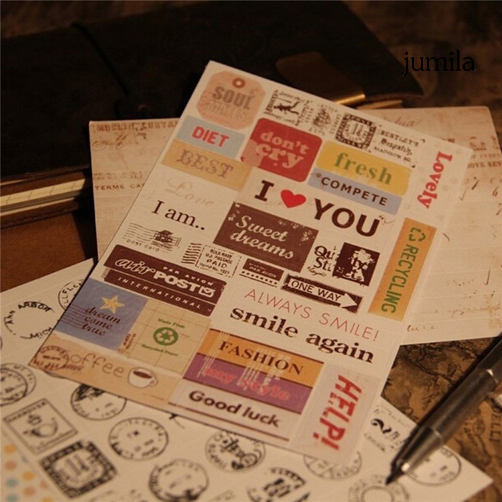 Set 6 tờ giấy dáng trang trí sổ phụ kiện diy