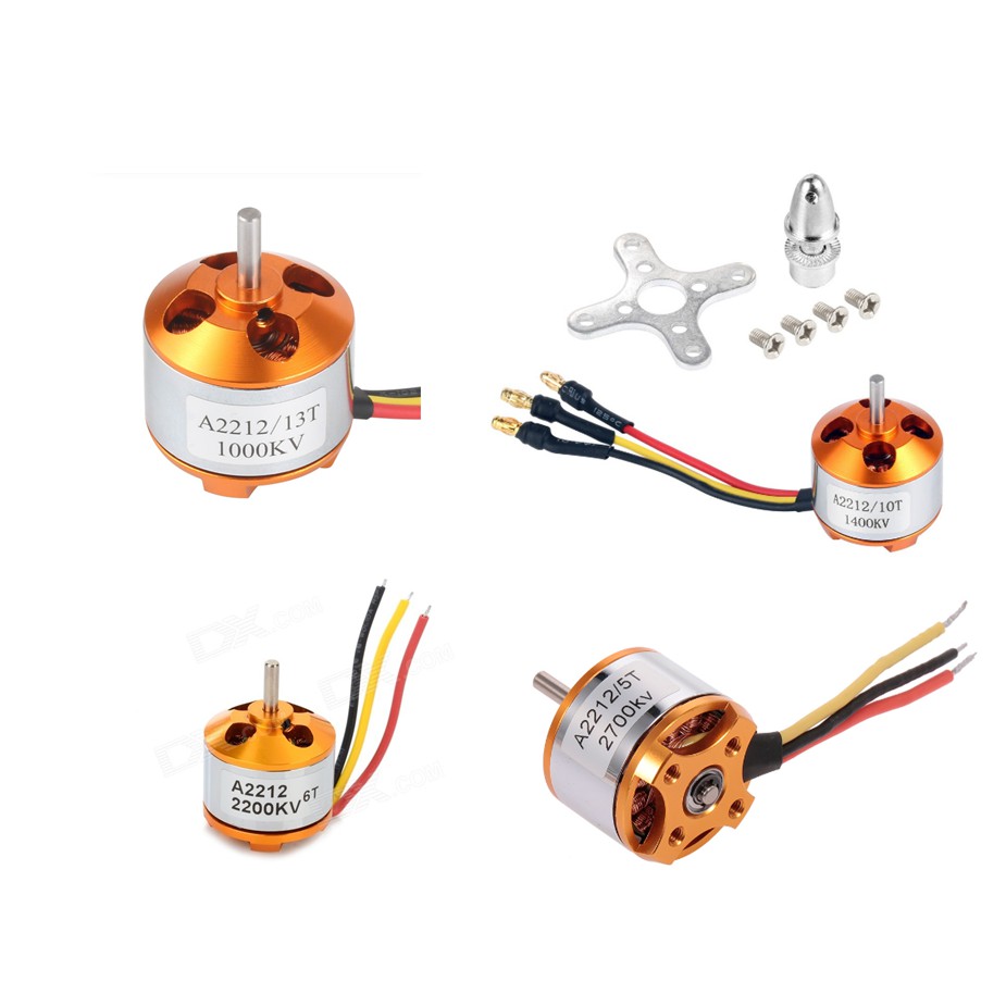 Motor brushless A2212 1000kv, 1400kv, 2200kv, 2700kv (3 pha, không chổi than) RC - Luân Air Models