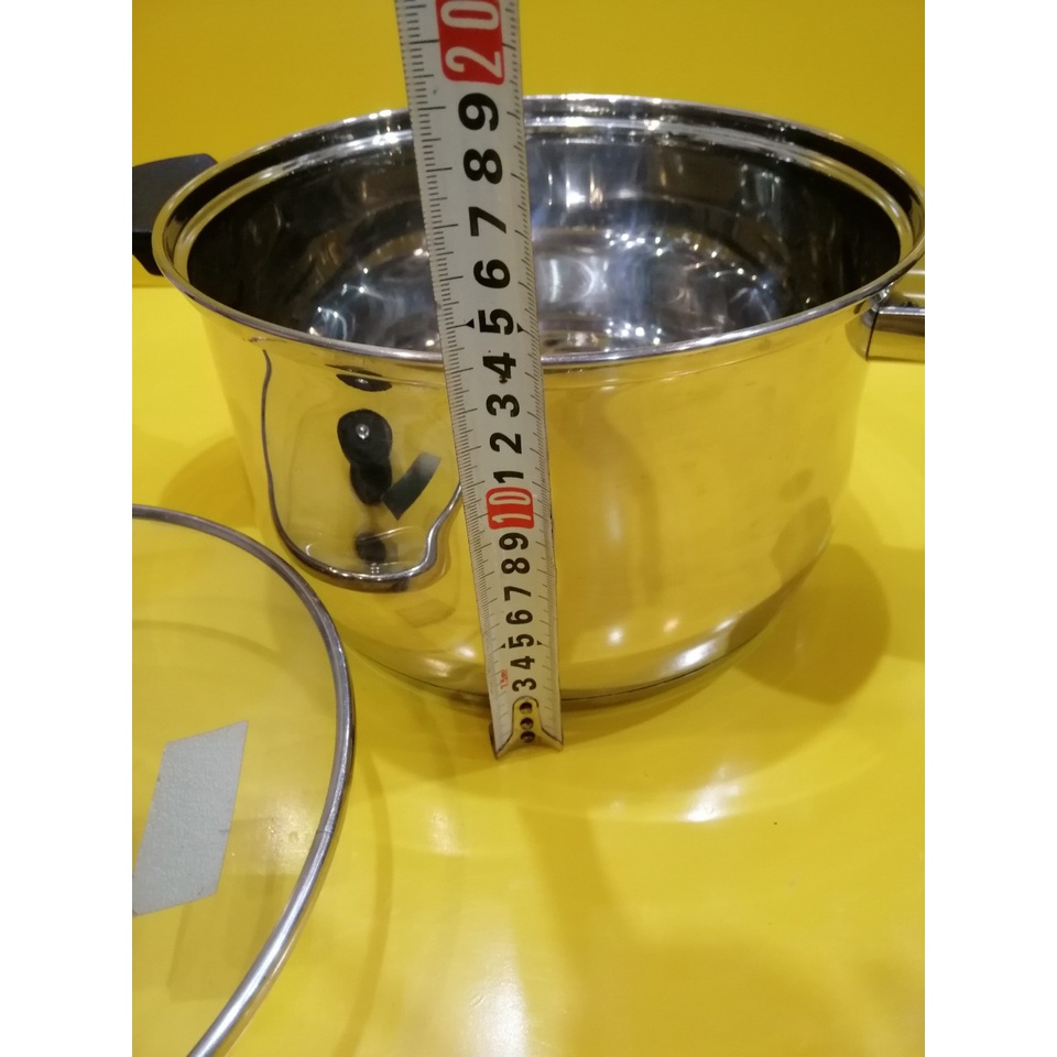 Nồi inox nội địa Nhật, size 23cm, cao 14cm (mã 953), Dùng được bếp từ