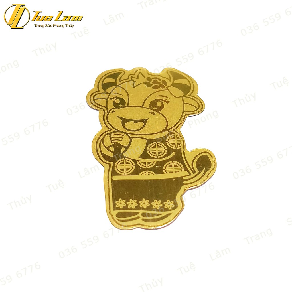 Trâu Vàng Tài Lộc Dùng Để Ôp Cho Điện Thoại Và Ví Tiền Đã Khai Quang