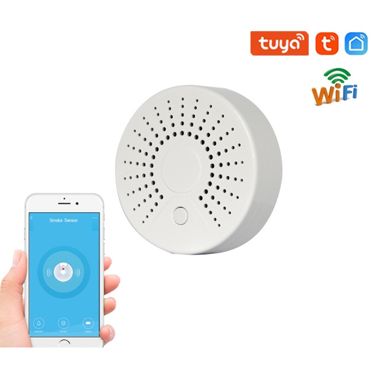 Cảm Biến Báo Khói Cảnh Báo Hỏa Hoạn wifi tuya - dùng pin