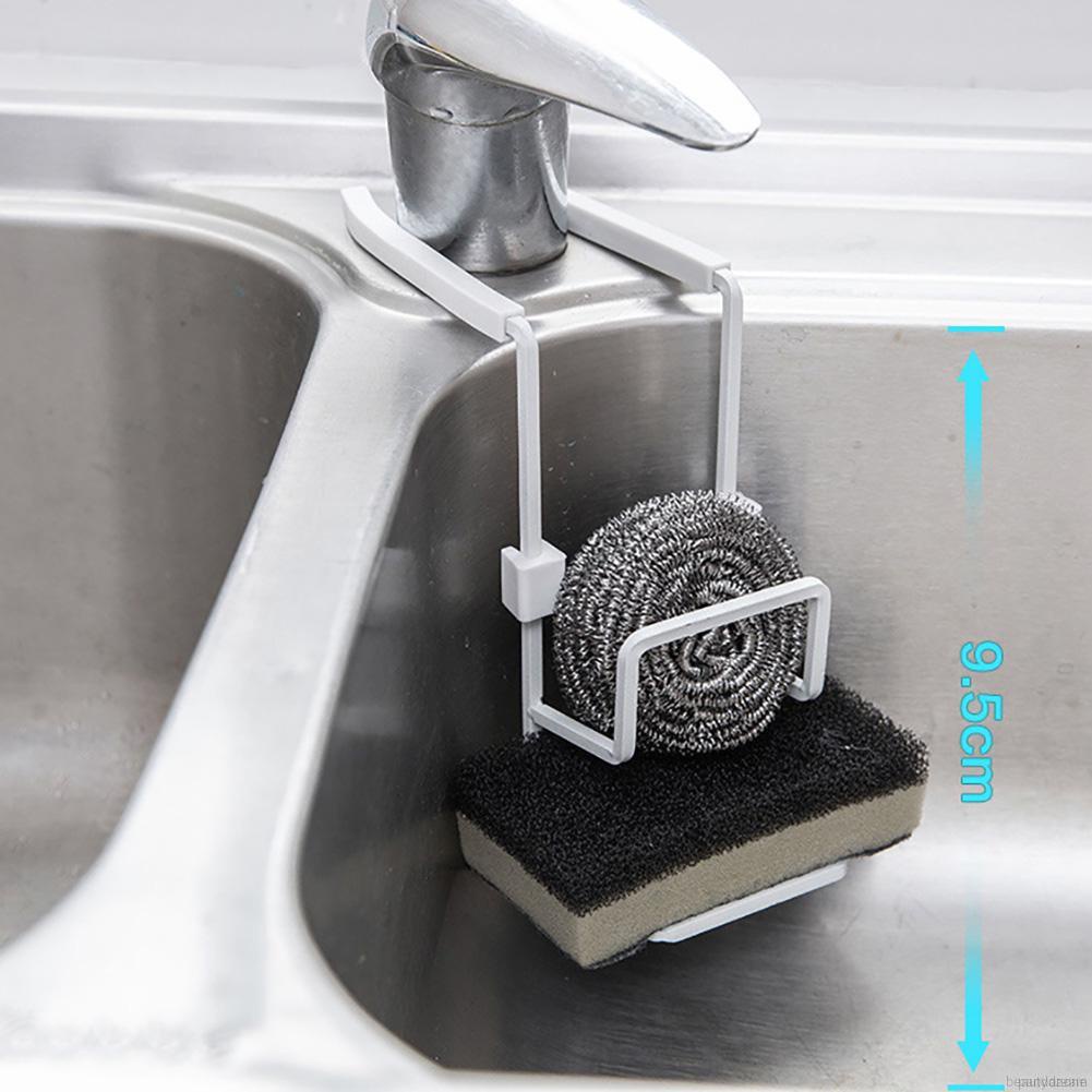 Giá đỡ đựng mút rửa chén/ xà phòng bằng kim loại nylon tiện lợi dành cho nhà bếp/ phòng tắm