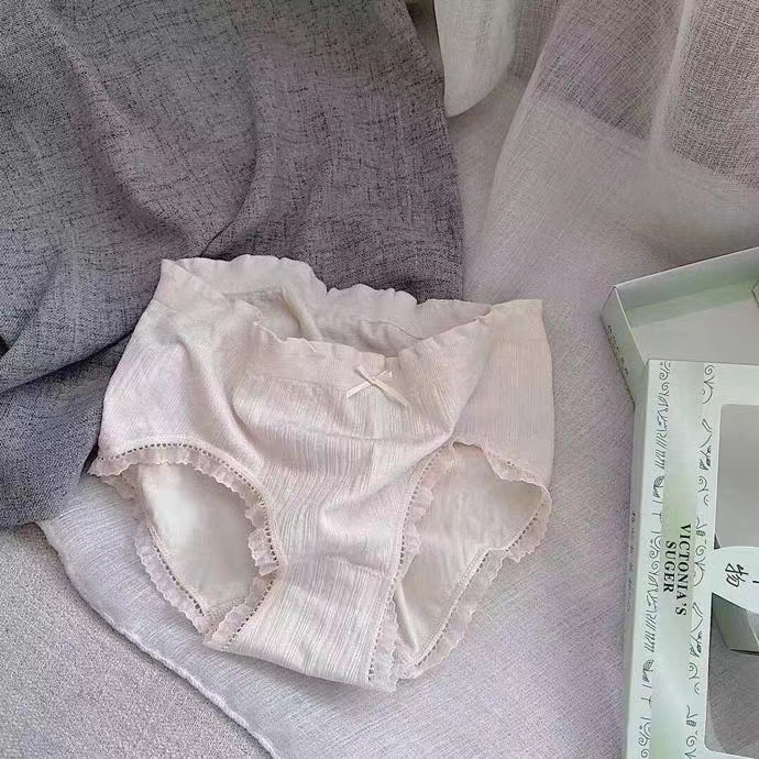 Quần Lót Nâng Hông Lưng Vừa Phối Ren Thoáng Khí Kháng Khuẩn Thoải Mái Cho Nữ Trọng Lượng 40KG-160KG4