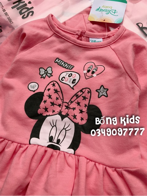 Áo Nỉ Peplum Bé Gái Minnie Hồng