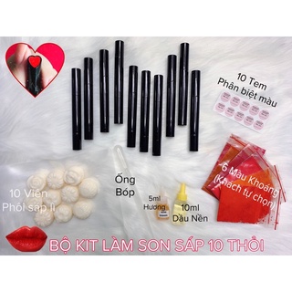 BỘ KIT LÀM SON HANDMADE 10 THỎI (ĐỔ TRỰC TIẾP)