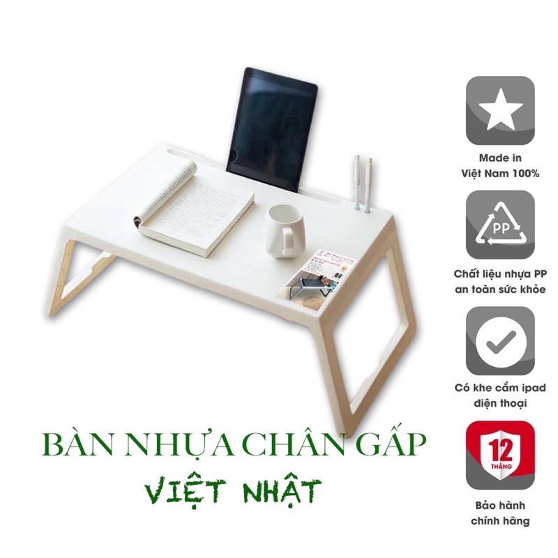 Bàn học nhựa gấp gọn có khe cắm Ipad thông minh Việt Nhật