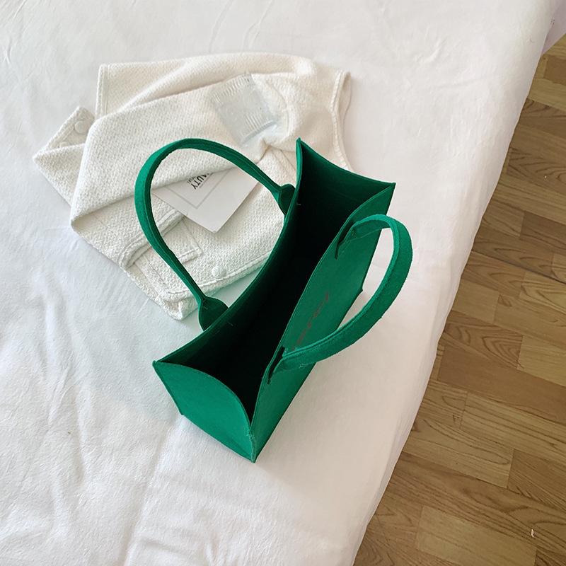 Túi Xách Nữ Vải Nỉ In Chữ Đơn Giản Thời Trang