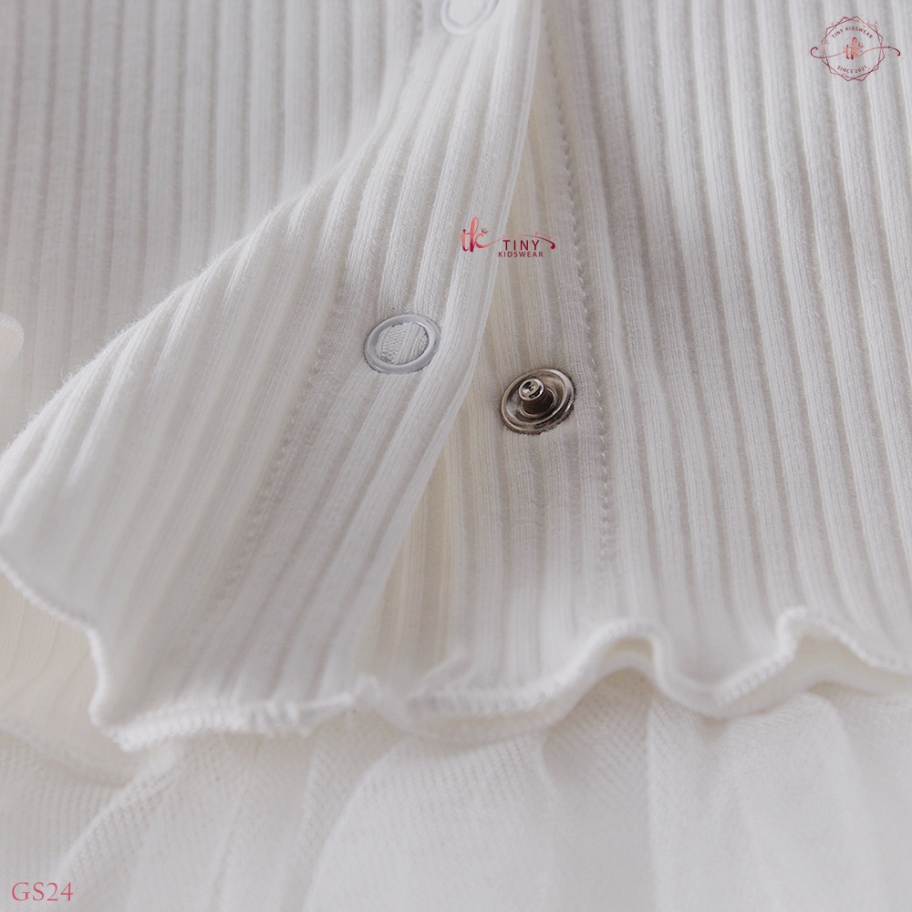 Váy công chúa đầy tháng, thôi nôi, đầm sát nách kèm áo khoác cardigan mỏng cho bé gái từ 5-11kg [GS24]