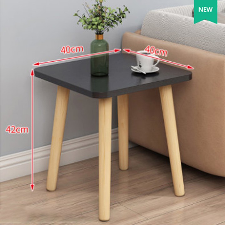 Bàn trà sofa/cafe ngồi bệt hình vuông chân gỗ sồi hiện đại kích thước 40,50 và 60cm.