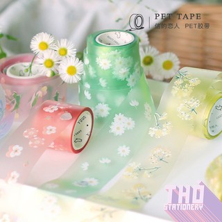 Washi tape vintage hoa hình dán cuộn washi sticker trong suốt chiết trang trí sổ tay bullet journal dụng cụ dán