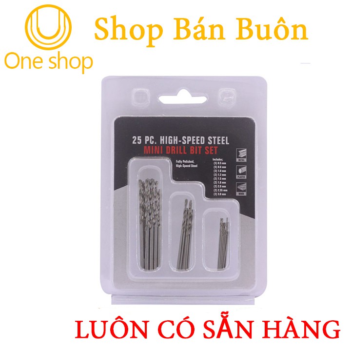 Bộ 25 Chiếc Mũi Khoan HSS QST 0.5mm-3.0mm