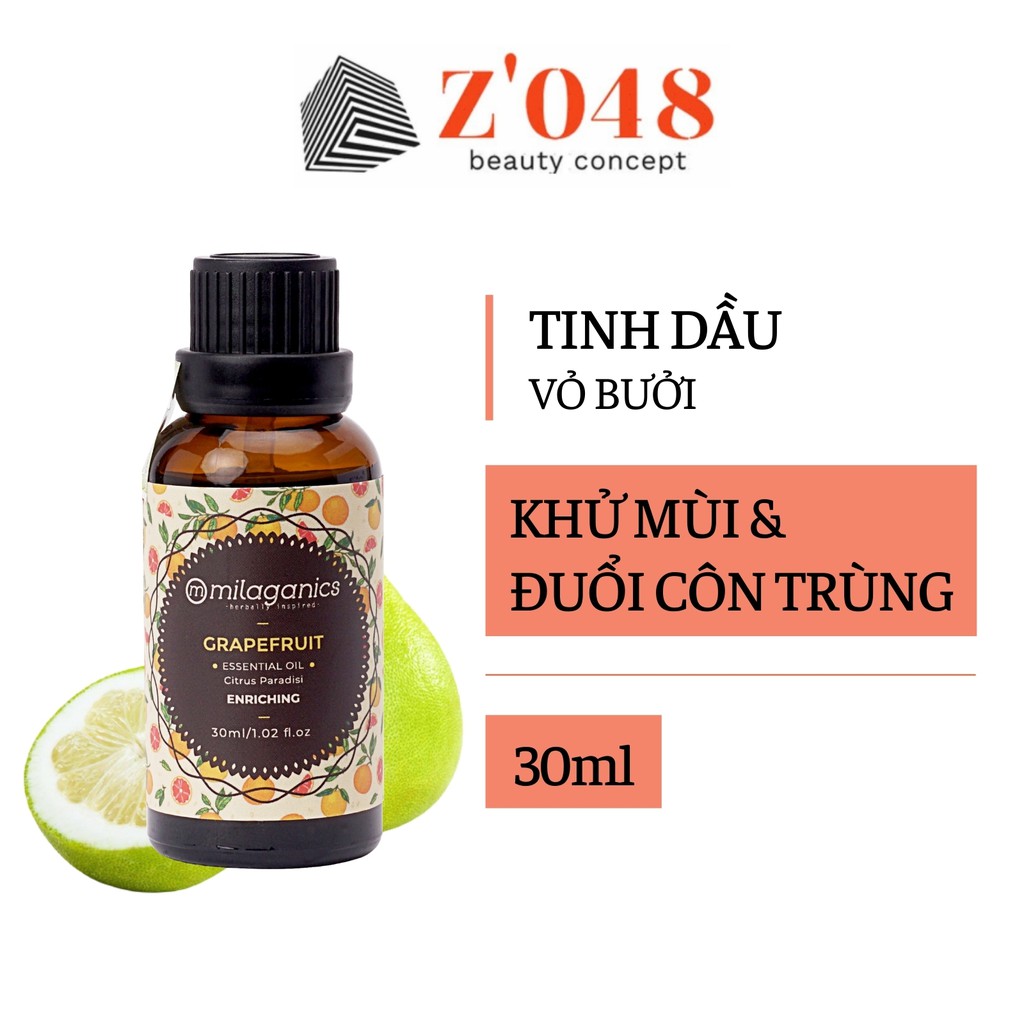 Tinh Dầu Vỏ Bưởi Nguyên Chất Kích Thích Mọc Tóc, Thư Giãn Tinh Thần, Giúp Đuổi Muỗi MILAGANICS 30ml (Chai) - Z'048 Beaut