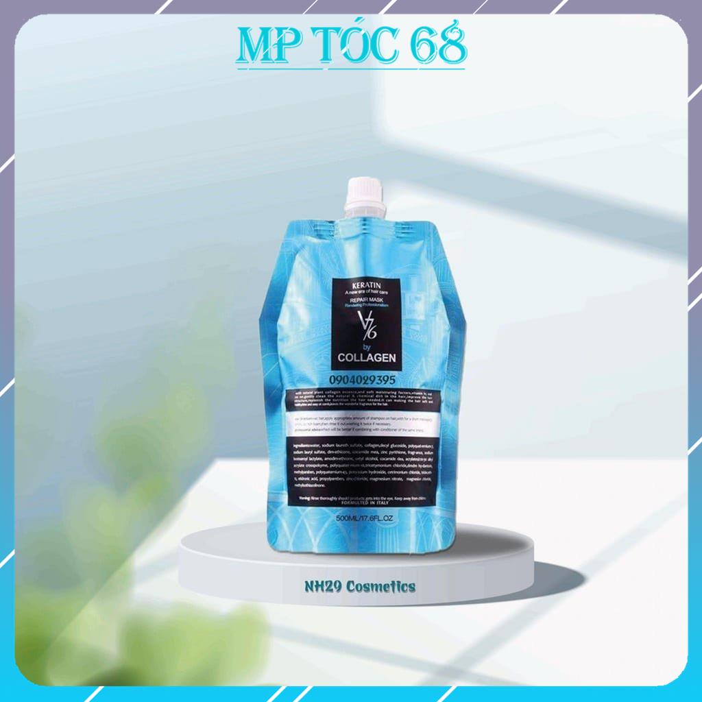 Hấp Phục Hồi Tóc V76 Collagen Phục Hồi Tóc Italy 500ml, Tái Tạo Cấu Trúc, Tăng Đàn Hồi, Giữ Ẩm