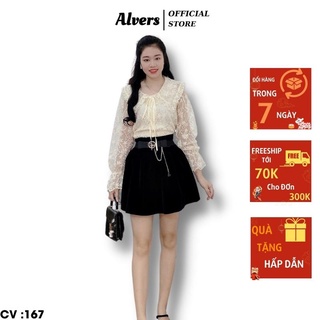 Chân váy nhung chữ a,váy nhung kèm có đai cực xinh TopFashion.167