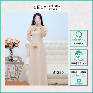 Áo Dài Thiết Kế -LELY-1285- Đính Hoa Siêu Xinh, Sang Trọng, Nữ Tính