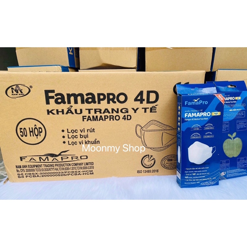 Set 50 cái khẩu trang 4D FAMAPRO/ khẩu trang kf94 hộp 10 cái