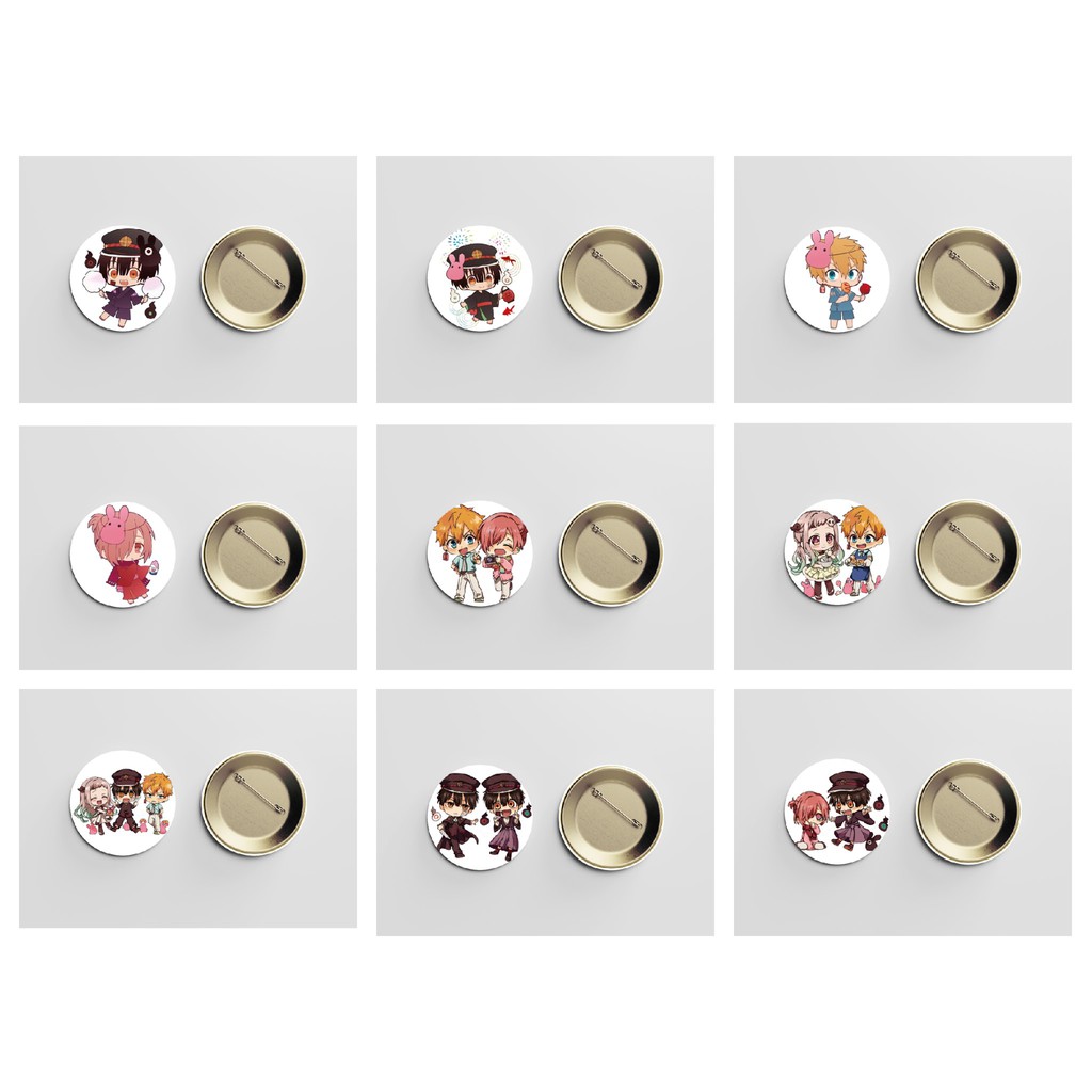 (nhiều mẫu) Huy hiệu cài áo IN HÌNH ibaku Shounen Hanako-kun Ác quỷ trong nhà xí anime chibi