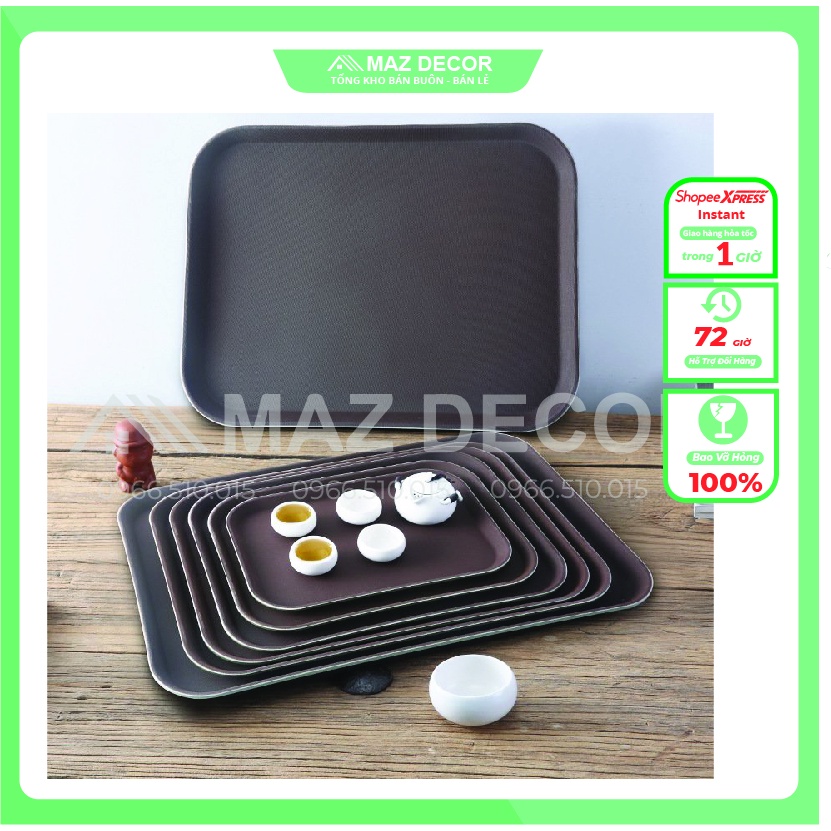 [SỈ] KHAY PHỤC VỤ BƯNG BÊ ĐỒ CHỮ NHẬT CHỐNG TRƠN CÁC CỠ DÀY DẶN ĐẸP GIÁ RẺ