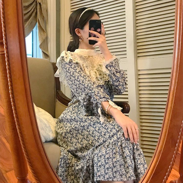 Đầm Tay Dài Phối Ren Hoa Thiết Kế Thanh Lịch Cho Nữ | BigBuy360 - bigbuy360.vn