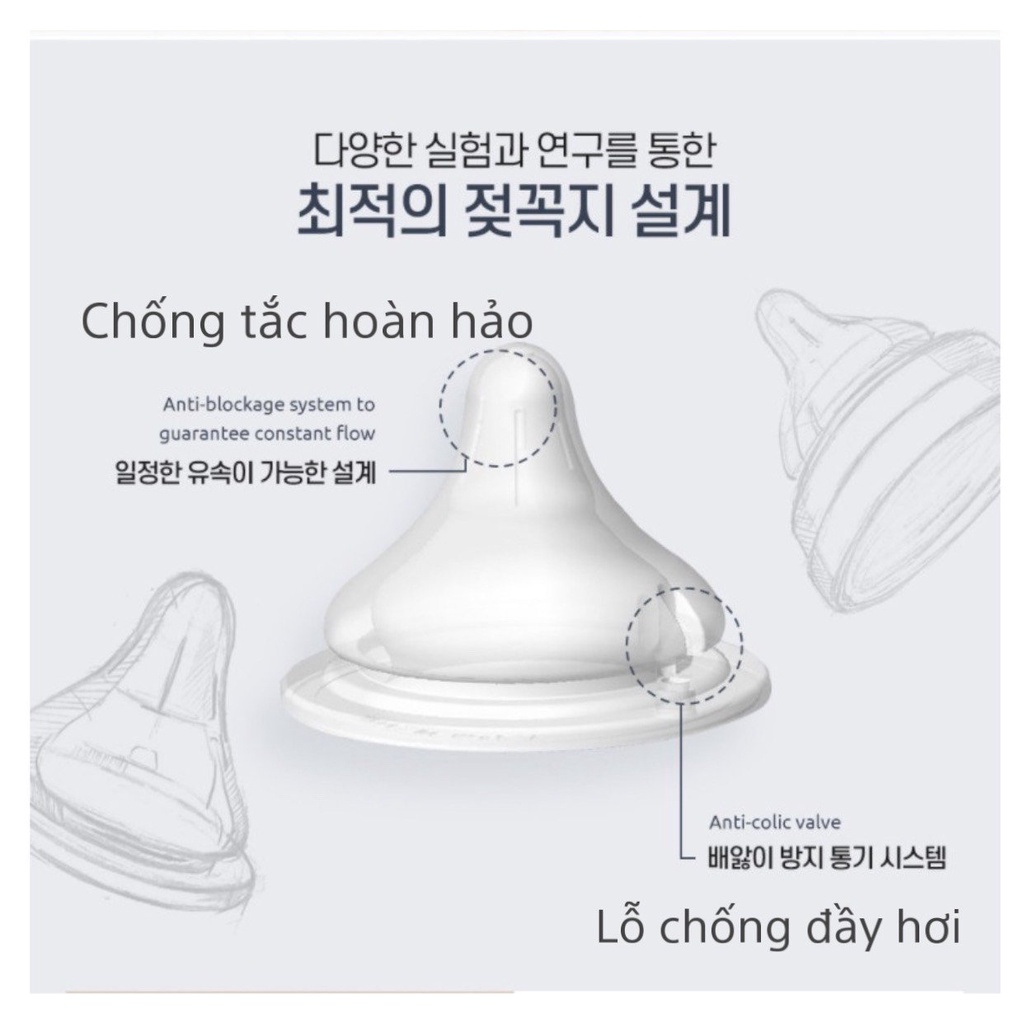 Núm ti lẻ thay thế bình sữa hạt gạo TGM Hàn Quốc