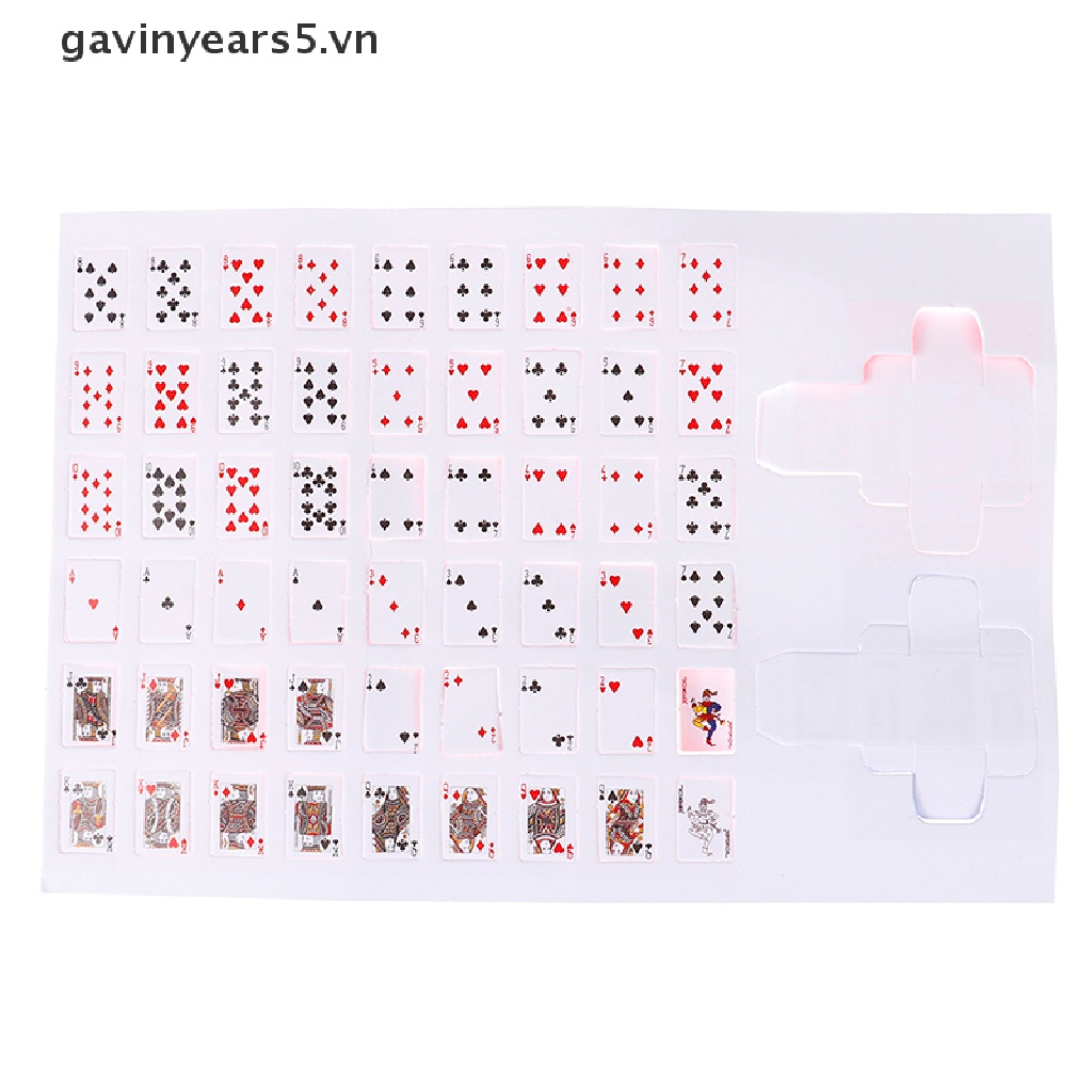 Bộ bài Poker mini dễ thương xinh xắn tỷ lệ 1: 12 trang trí nhà búp bê