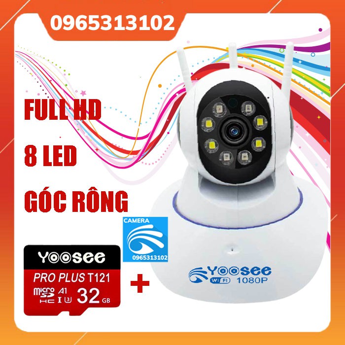 Camera WIFI Yoosee Full HD 2.0Mpx 8 LED Siêu Nét