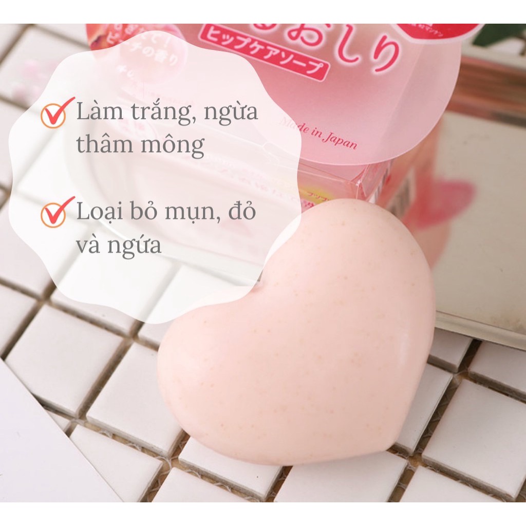 Xà Phòng Pelican Nhật Bản, Xà Phòng Giảm Thâm Mông Tẩy Da Chết Làm Giảm Mụn Lưng và Mông (80g)