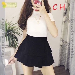 Chân váy tầng kèm ảnh thật