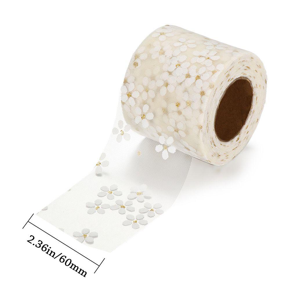 Cuộn Ruy Băng Bằng Vải Ren Lưới 6cm 25Yards Phụ Kiện Trang Trí Tóc