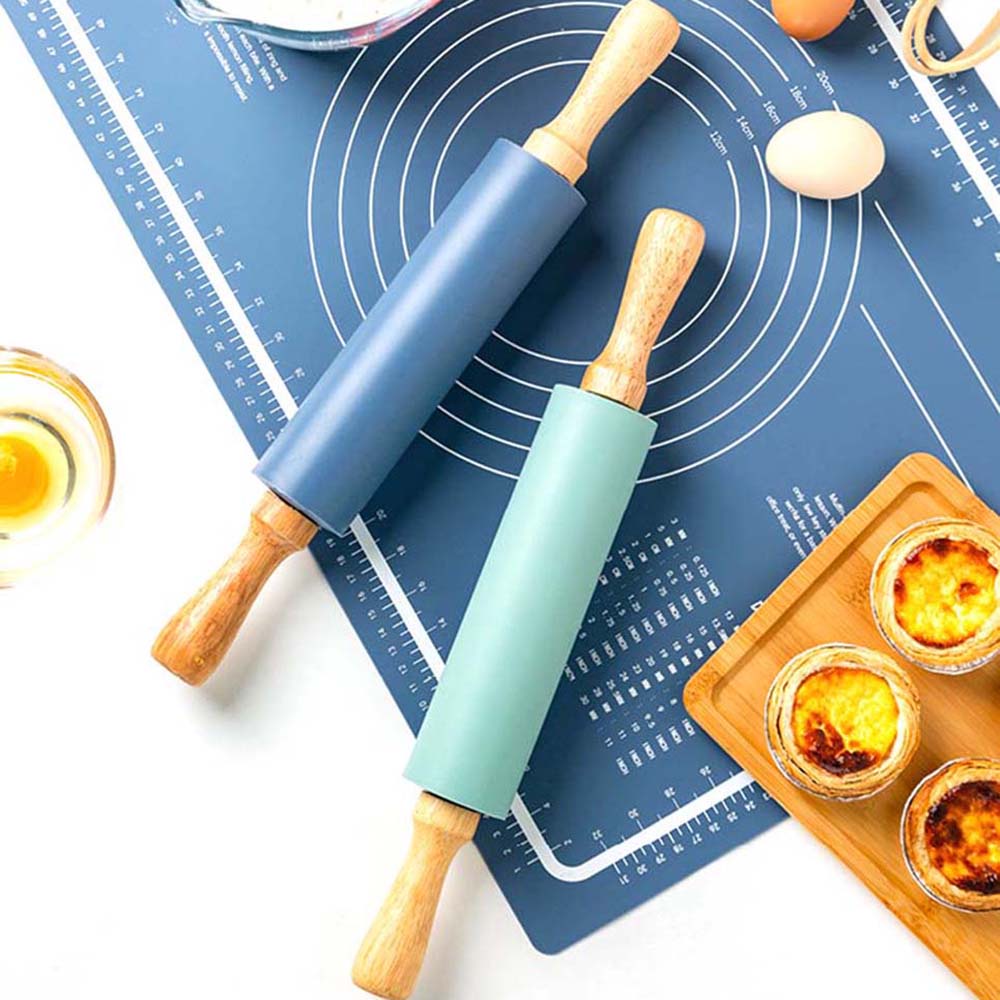 Epoch Cây Lăn Bột Làm Bánh Bằng Silicon Cán Gỗ Chống Dính Nhiều Màu