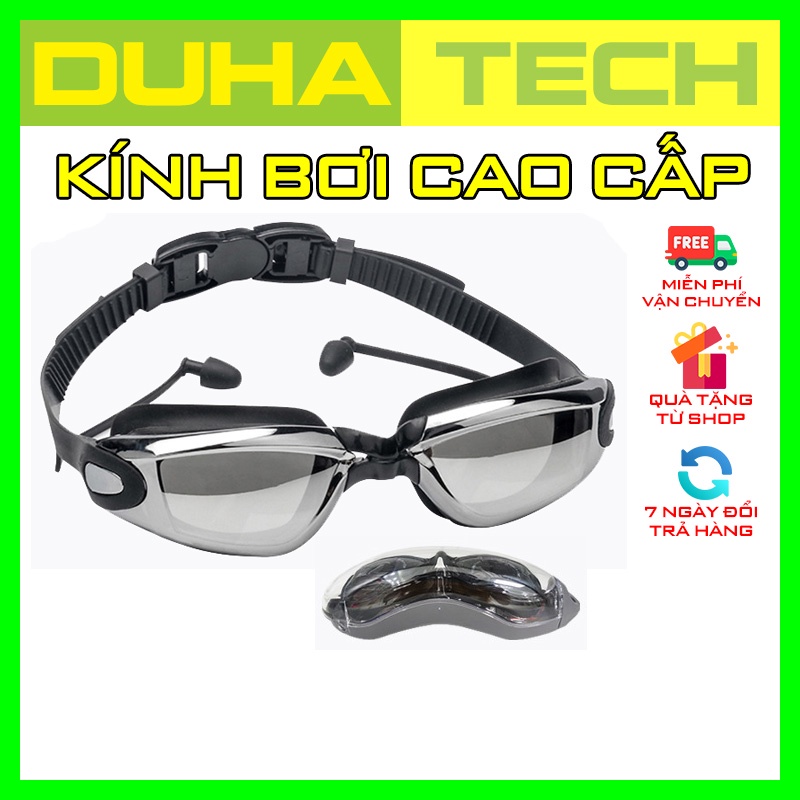 Kính bơi chống tia UV - Kính bơi cao cấp có bịt tai, chống đọng nước, đọng sương