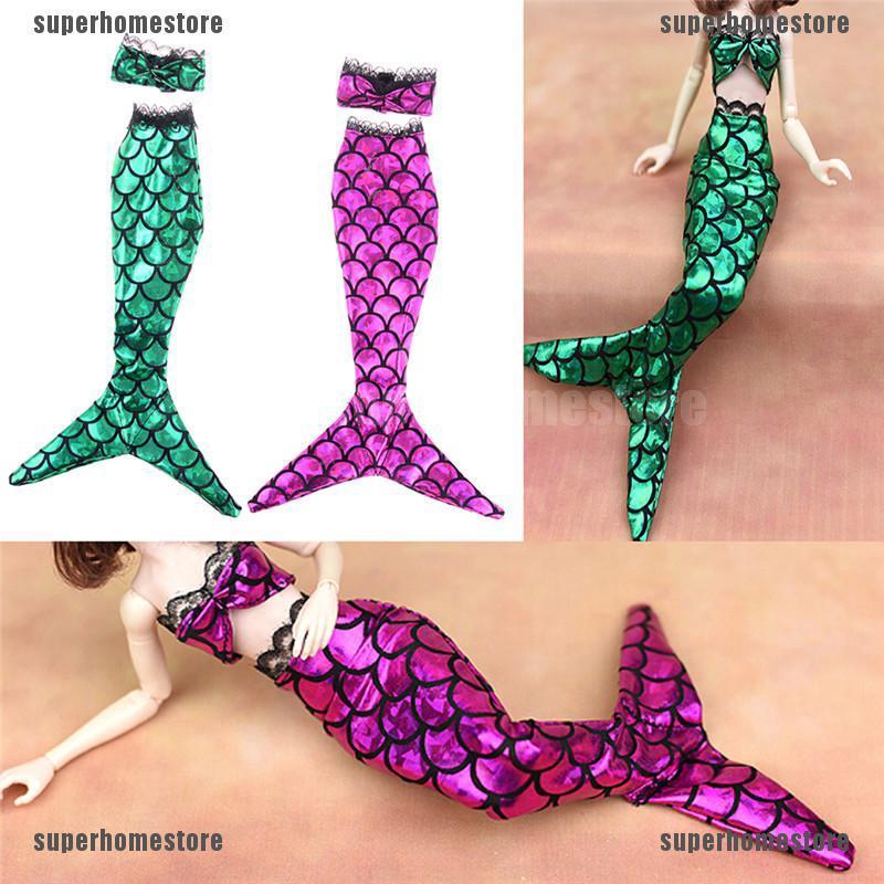 Set đầm phong cách nàng tiên cá thủ công phụ kiện dành cho búp bê 11"