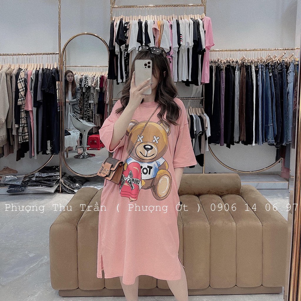 [Mã WASTUP giảm 10% tối đa 30K đơn 99K] Váy Gấu Suông Thụng Cute