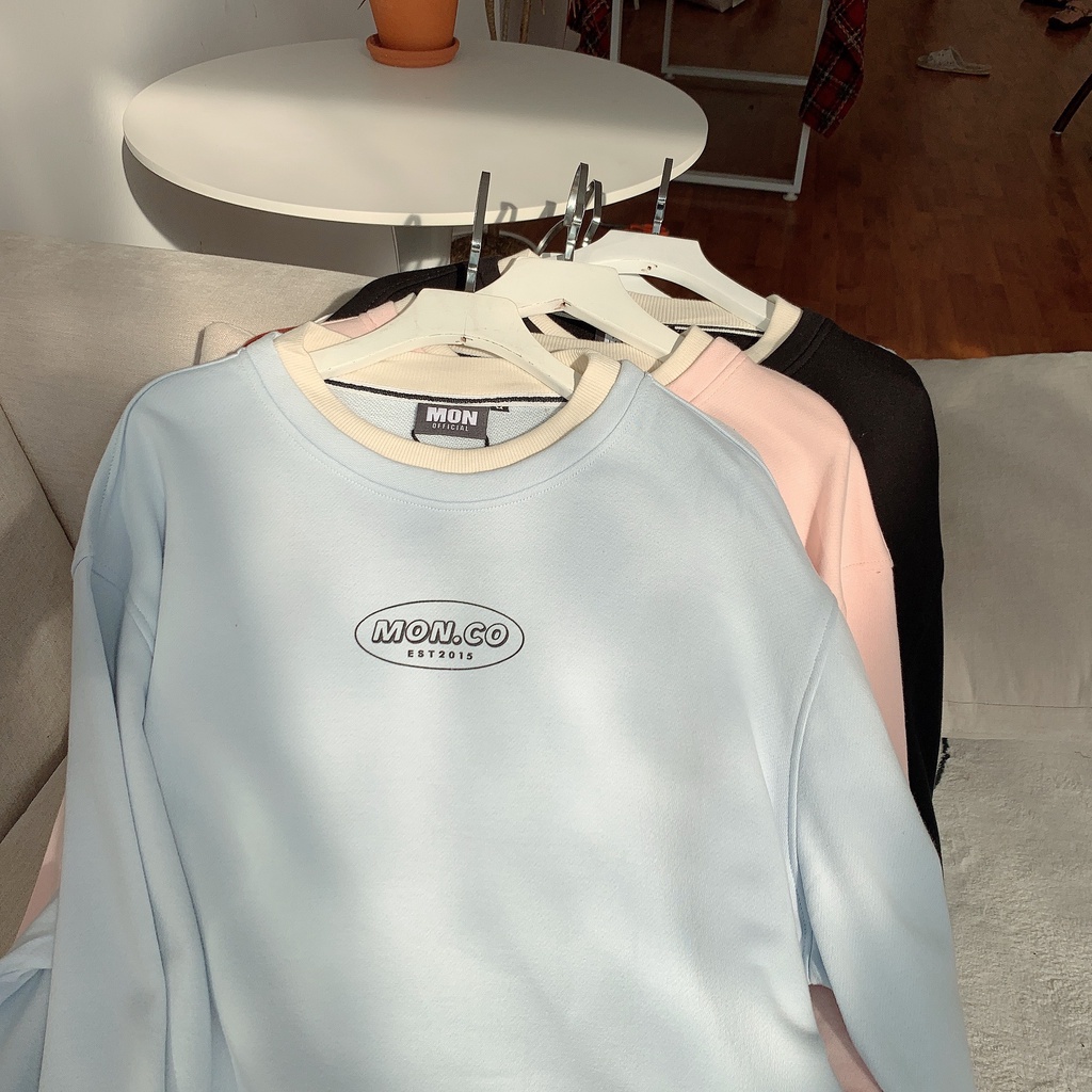 SS9 Áo sweater nỉ MON.CO, áo swater nỉ chân cua cổ tròn.