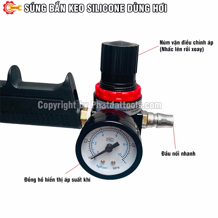 Súng Bắn Keo Silicone Dùng Hơi-Máy bắn keo Silicone khí nén
